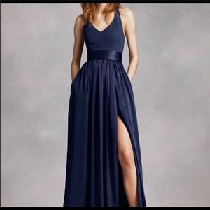 David’s Bridal Vera Wang Blue Bridesmaid Dress